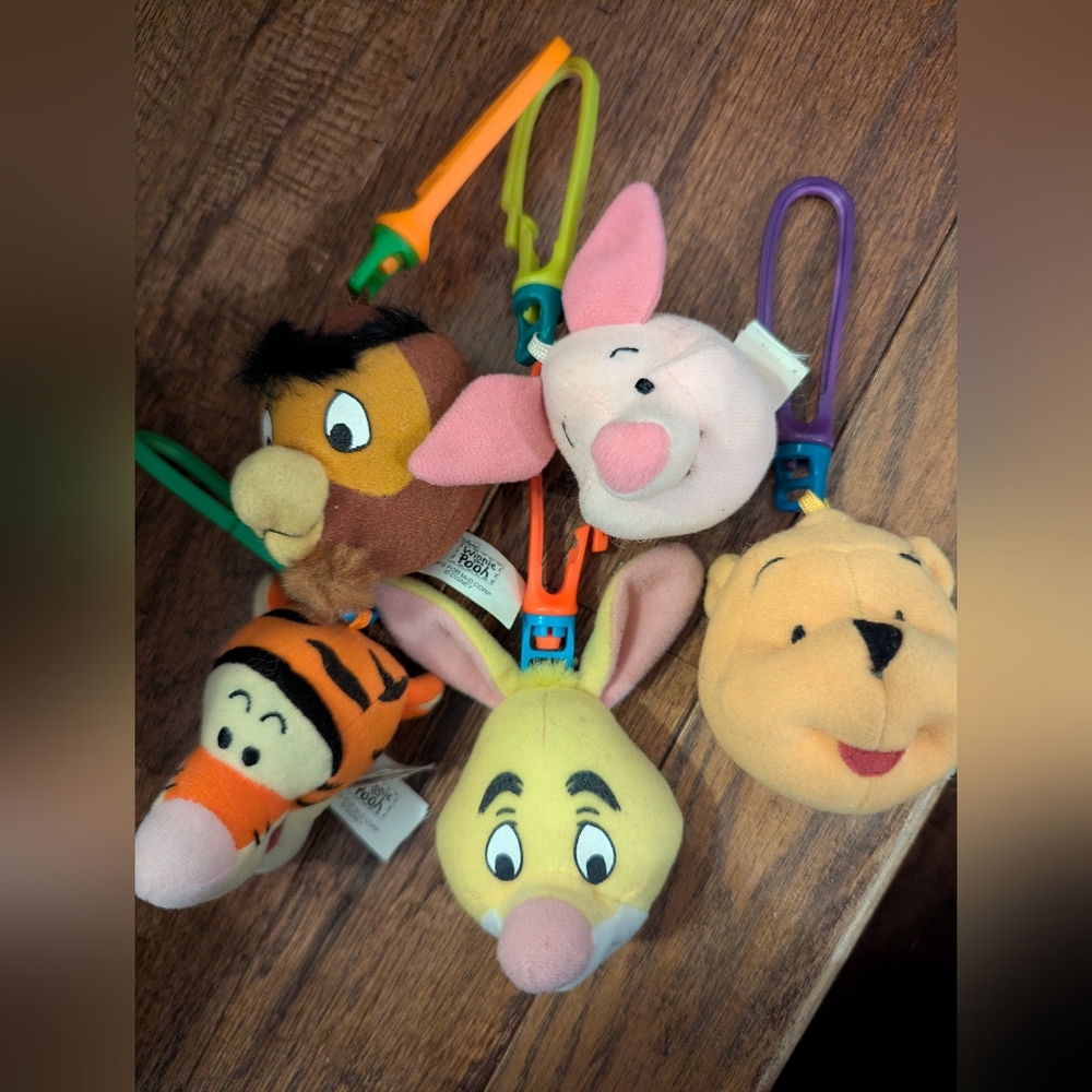 Vintage Y2K Disney Winnie The Pooh Plush Keychain Backpack Clips 90s McDonald's